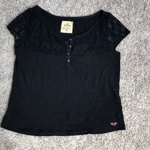 Hollister Navy Lace Top